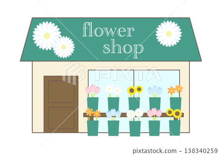 Illustration of a stylish flower shop 138340259