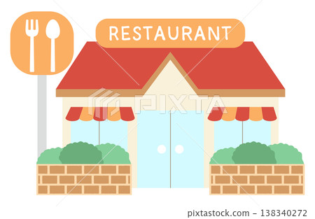 一家家庭餐廳的簡單示意圖。 138340272