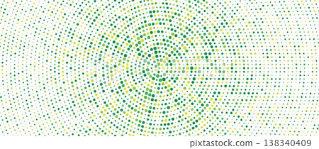 Fresh green radial pattern background. Abstract spring dotted concentric circle wallpaper. Circular halftone dot comic texture backdrop. Vector bright summer cartoon pop art overlay for poster, banner Fresh green radial pattern background. Abstract spring dotted concentric circle wallpaper. Circular halftone dot comic texture backdrop. Vector bright summer cartoon pop art overlay for poster, banner 138340409
