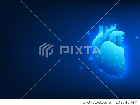 Technology background Heart with connected lines Concept of using modern medical technology to perform heart transplants on patients. Technology background Heart with connected lines Concept of using modern medical technology to perform heart transplants on patients. 138340447