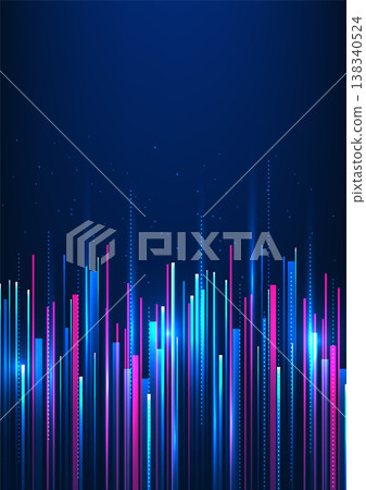 Abstract background technology superimposed light lines Represent the large amount of data that is sent to the server system for storage and processing. vector illustration, brochure, poster 138340524