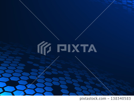 Abstract background technology. Interconnected hexagon geometric shapes. Represents the connection of the internet network. Illustration, vector, poster. 138340583