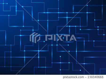 Technology background showing interconnected data lines, conveying the connection of data and data analysis in the digital age, data exchange, suitable for IT and software development applications. 138340666