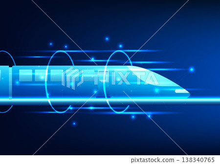 Technology background, High-speed train used for logistics transportation, Electric trains running through the ring as a loop, High-speed trains on the rails Technology background, High-speed train used for logistics transportation, Electric trains running through the ring as a loop, High-speed trains on the rails 138340765