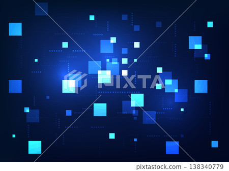Abstract technology background. Geometric squares connected with elements. Represents data storage and export technology. Stable and secure. Vector illustration. Wallpaper. Abstract technology background. Geometric squares connected with elements. Represents data storage and export technology. Stable and secure. Vector illustration. Wallpaper. 138340779