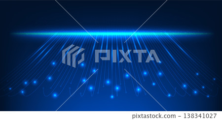 Big Data Flow Background, Technology Lines Network, Digital Information Distribution, Futuristic Tech Concept, Data Stream Vector Illustration 138341027