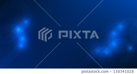Abstract Technology Background, Overlapping Circular Lines, Digital Network Connection, Futuristic Tech Concept, Vector Illustration 138341028