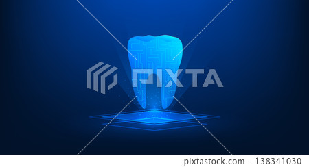 Medical Technology, Dental Holographic Tooth Scan, Oral Health Innovation, Futuristic Medical Tech, AI Dentistry Vector Illustration Medical Technology, Dental Holographic Tooth Scan, Oral Health Innovation, Futuristic Medical Tech, AI Dentistry Vector Illustration 138341030