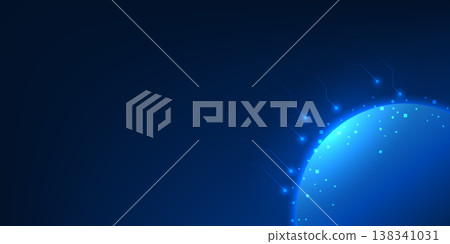 Quantum Computing, Abstract Technology Background, Glowing Circular Nodes, Digital Network Connection, Futuristic Tech Concept, Vector Illustration Quantum Computing, Abstract Technology Background, Glowing Circular Nodes, Digital Network Connection, Futuristic Tech Concept, Vector Illustration 138341031