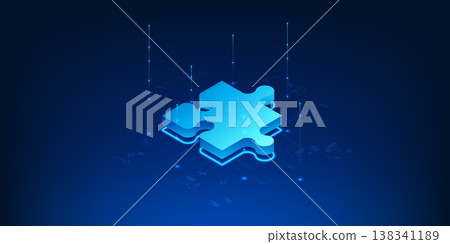 Abstract Technology Background with Jigsaw Puzzle Pieces Representing Business Teamwork, Collaboration, Strategy, Partnership and Corporate Success Concept Abstract Technology Background with Jigsaw Puzzle Pieces Representing Business Teamwork, Collaboration, Strategy, Partnership and Corporate Success Concept 138341189