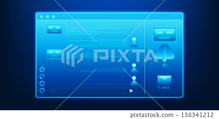 AI Generated Technology Background with Chatbot Conversation, Artificial Intelligence Problem Solving, Email Communication, Smart Robot Assistant, Generative AI, Digital Chat Interface, Automation AI Generated Technology Background with Chatbot Conversation, Artificial Intelligence Problem Solving, Email Communication, Smart Robot Assistant, Generative AI, Digital Chat Interface, Automation 138341212
