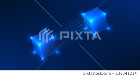 Blockchain Technology Data Transfer Network with Connected Blocks, Secure Digital Transaction System, Decentralized Ledger, Cryptocurrency Infrastructure, Fintech Innovation, Distributed Data Exchange Blockchain Technology Data Transfer Network with Connected Blocks, Secure Digital Transaction System, Decentralized Ledger, Cryptocurrency Infrastructure, Fintech Innovation, Distributed Data Exchange 138341214