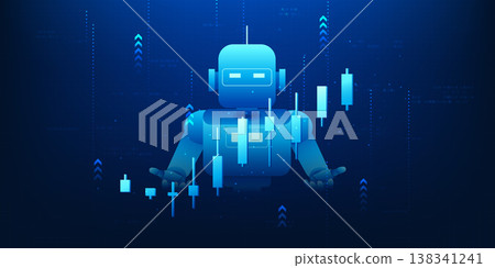 Artificial Intelligence Trading Robot Investing in Stock Market, AI Investment Technology for Automated Trading, Financial Analysis, Algorithmic Trading System, Smart Finance Future Investment Artificial Intelligence Trading Robot Investing in Stock Market, AI Investment Technology for Automated Trading, Financial Analysis, Algorithmic Trading System, Smart Finance Future Investment 138341241