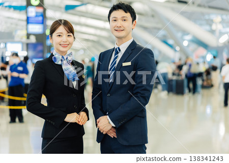 Airport ground staff, male and female. (Photography courtesy of Kansai International Airport (KIX)) Airport ground staff, male and female. (Photography courtesy of Kansai International Airport (KIX)) 138341243