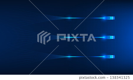 Abstract technology background network lanes connected to a global server grid, representing data transmission, digital infrastructure, cloud computing, big data networks, global internet connectivity 138341325