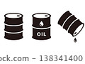 Simple icon set of oil drums 138341400
