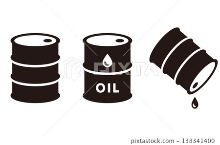 Simple icon set of oil drums 138341400