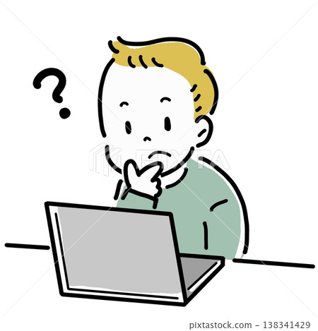 A man who plays a personal computer A man who plays a personal computer 138341429