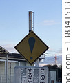 Danger ahead sign 138341513