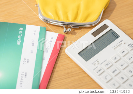 Bankbook, wallet, calculator 138341923