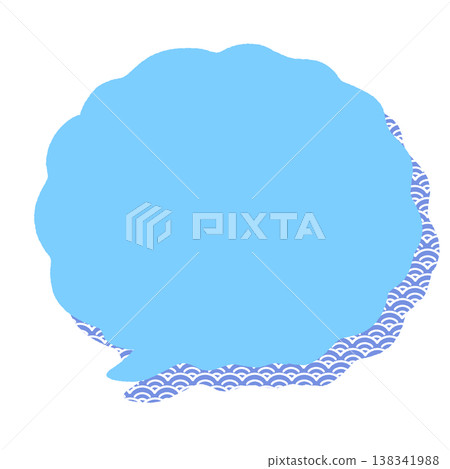 藍色波浪圖案對話框 138341988