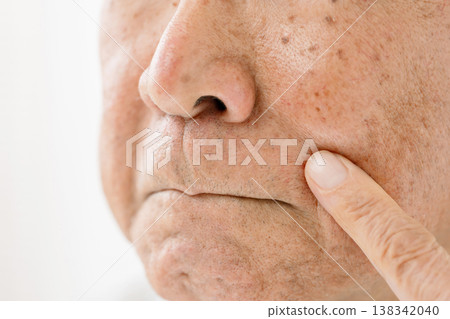Senior men with nasolabial folds Senior men with nasolabial folds 138342040