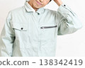 A middle-aged Asian female worker in distress 138342419