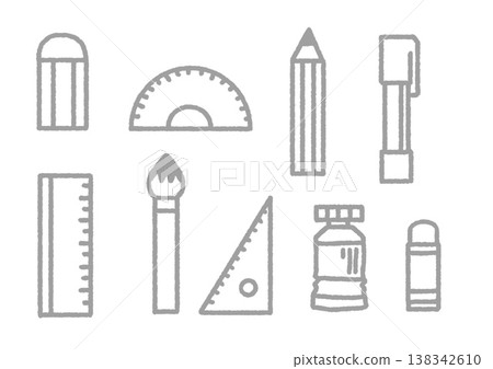簡單的文具插圖 簡單的文具插圖 138342610