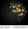 Jewelry hummingbird with black orchids 138342614