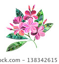 Mosaic plumeria branch 138342615