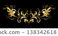 Antique frame with gold flowers 138342618