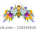 Honey bee with flowers 138342626