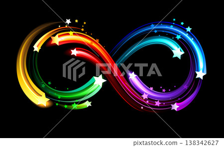Infinity symbol of rainbow comets 138342627