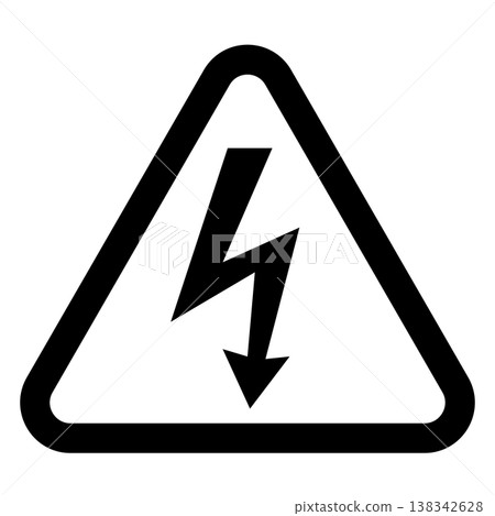 三角形圖示表示觸電警告 138342628