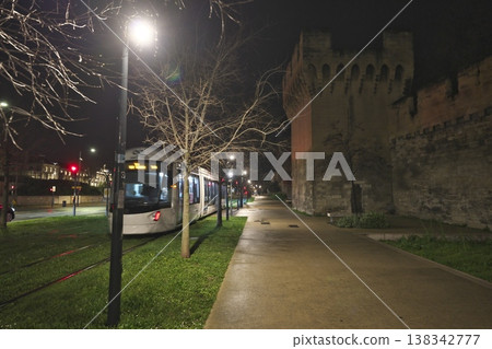 The city walls of Avignon, France 138342777