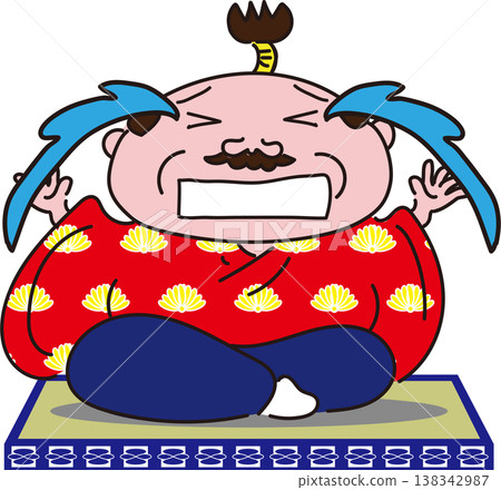 An illustration of a lord sitting in the place of honor and weeping. An illustration of a lord sitting in the place of honor and weeping. 138342987