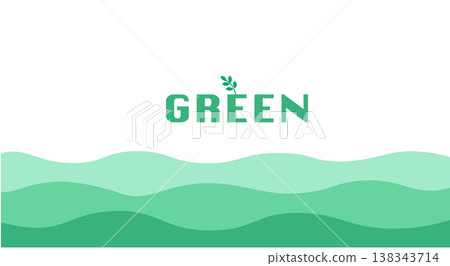 簡約綠色橫幅插圖，夏季橫幅，夏季背景素材，抽象背景，春季橫幅，春季綠色背景 138343714