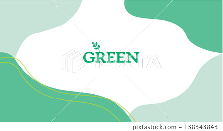 簡約綠色橫幅插圖，夏季橫幅，夏季背景素材，抽象背景，春季橫幅，春季綠色背景 138343843