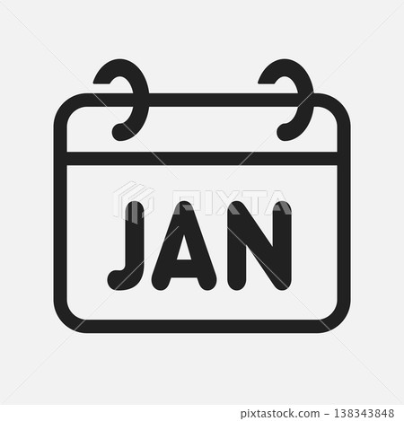 Vector template icon page calendar - January month 138343848