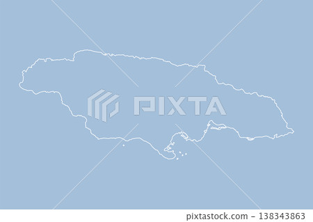 Vector outline map of Jamaica line border country Vector outline map of Jamaica line border country 138343863