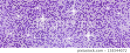 Purple sequin pattern. Disco ball pattern. Seamless glam bg. 138344072