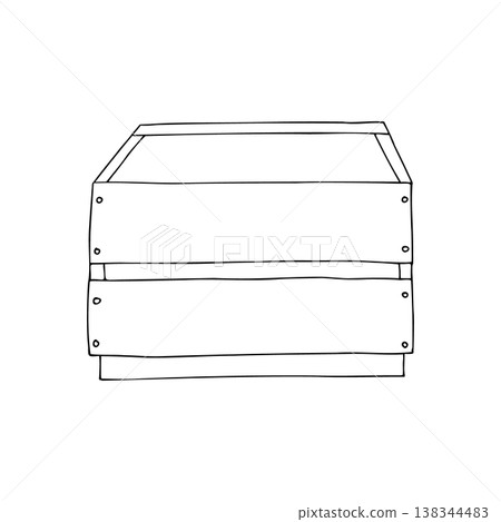 Vector wooden box, graphic hand drawn isolated illustration. Vintage storage crate perfect for farmhouse, pantry, or harvest themes. Vintage container ideal for cottage, boho, or autumn sketch Vector wooden box, graphic hand drawn isolated illustration. Vintage storage crate perfect for farmhouse, pantry, or harvest themes. Vintage container ideal for cottage, boho, or autumn sketch 138344483