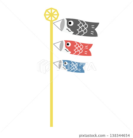Children's Day materials: Simple illustration of carp streamers in black, red, and blue. Children's Day, May. Children's Day materials: Simple illustration of carp streamers in black, red, and blue. Children's Day, May. 138344654