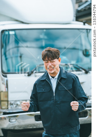 A furious truck driver A furious truck driver 138344794