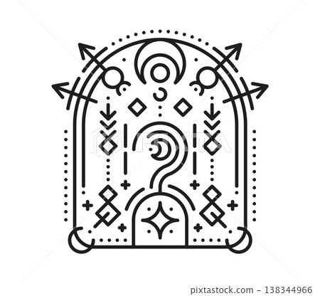 Pirate hand hook esoteric line symbol. Filibuster sailing sacred lineart vector sign, corsair nautical linear symbol. Pirate marine esoteric outline tattoo or tarot print with pirate hook Pirate hand hook esoteric line symbol. Filibuster sailing sacred lineart vector sign, corsair nautical linear symbol. Pirate marine esoteric outline tattoo or tarot print with pirate hook 138344966