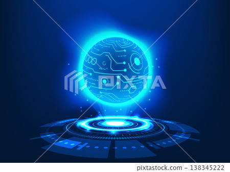 Modern technology hologram displays operating system information system smart technology It also helps to grow the business in a leap forward. 138345222