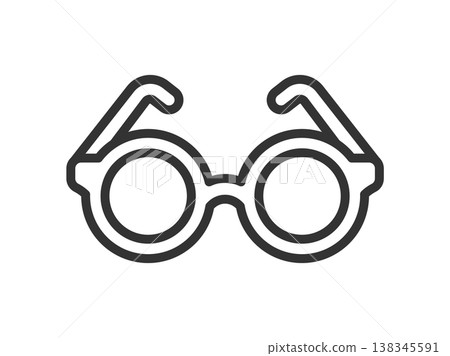 Illustration of a reading glasses icon (line drawing) Illustration of a reading glasses icon (line drawing) 138345591