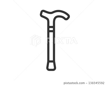 A simple illustration of a wand icon (line drawing). 138345592