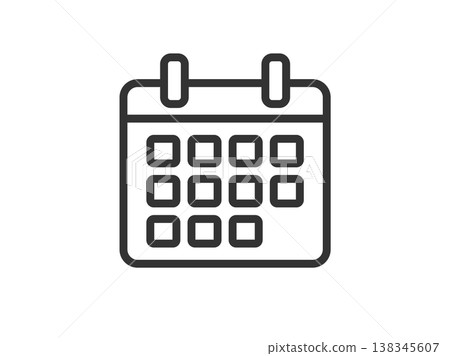 A simple calendar icon (line drawing) illustration. A simple calendar icon (line drawing) illustration. 138345607