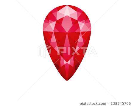 Pear-shaped brilliant-cut gemstone (red) 2/10 138345706